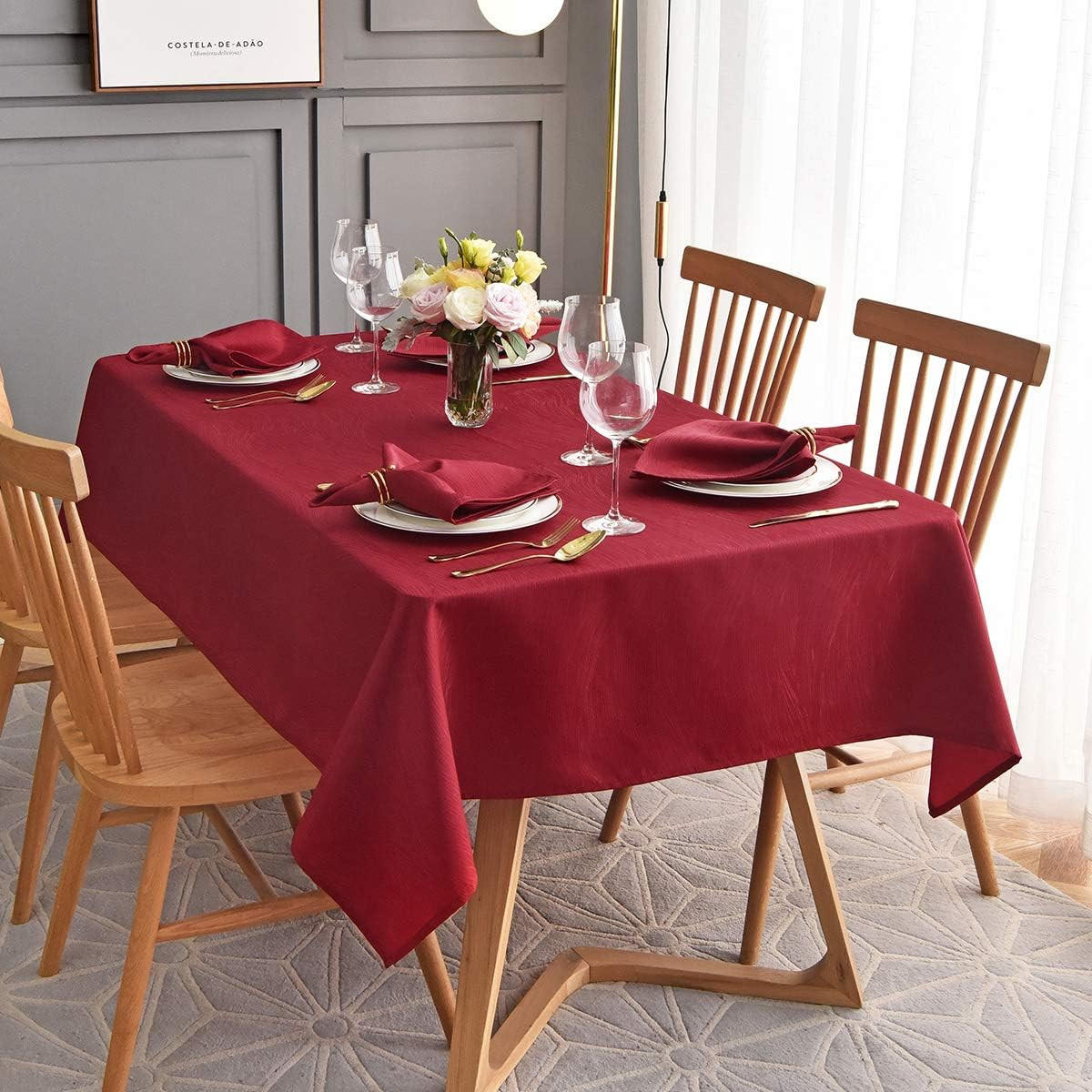 TISCHDECKE – 140 x 220 cm- Rot - Rot, Textil (140/220cm)