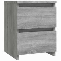 NACHTTISCH mit 2 Schubladen 30/30/40 cm aus Holzwerkstoff in Grau Sonoma Dekor - Grau/Silbereichenfarben, Holz (30/40/30cm) - vidaXL