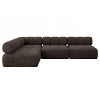 ECKSOFA modulares Sofa Samaro-L2 - 285x190x70 cm Braun Velours - Braun, Holzwerkstoff/Textil (285/190cm) - ALTDECOR