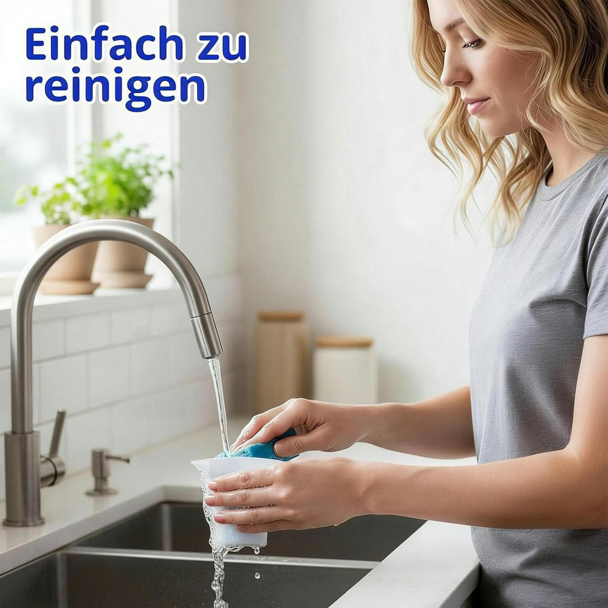 MESSBECHER faltbar Silikon 500 ml - Weiß, Kunststoff (0.5L)