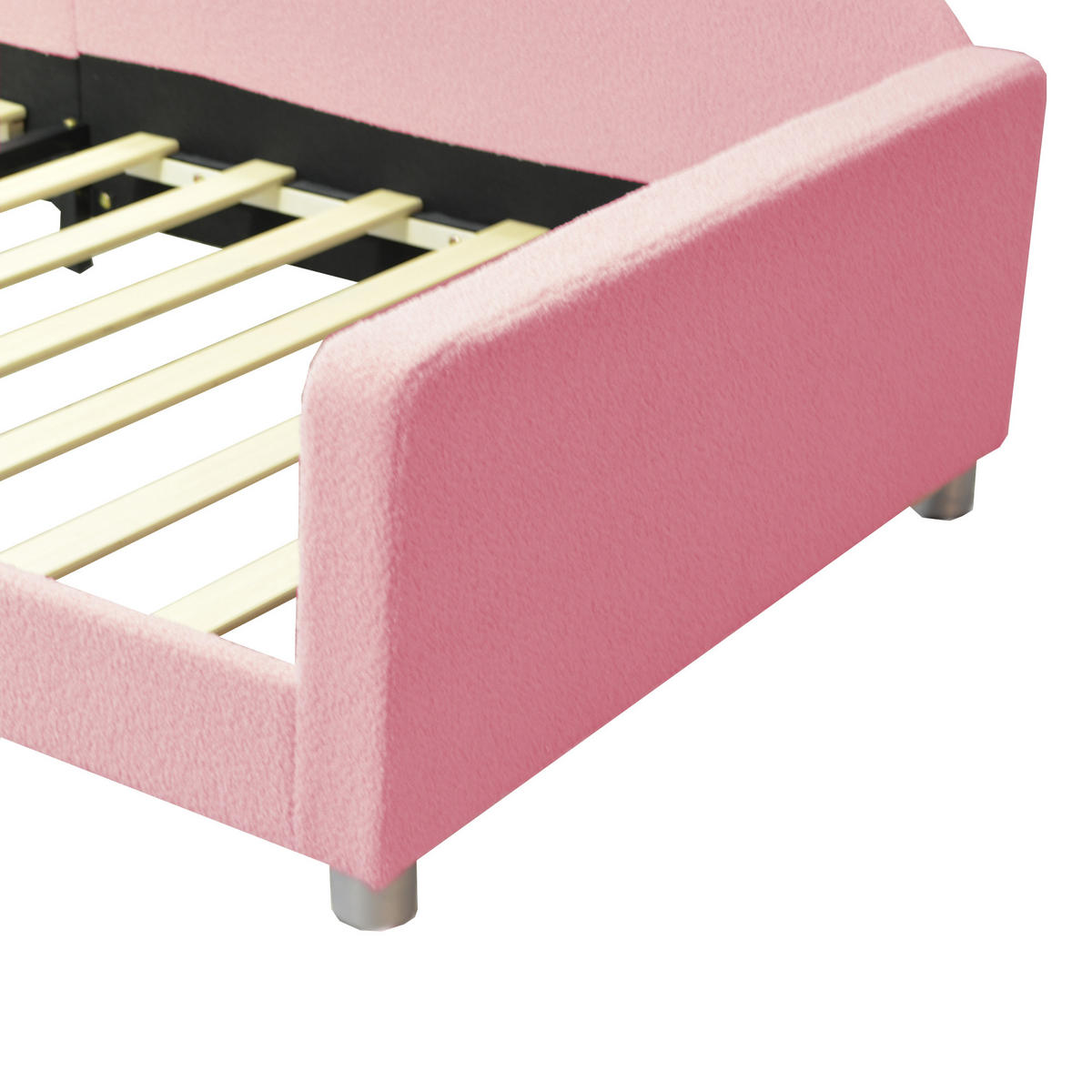 KINDERBETT 90x200 cm Teddy rosa - Rosa, Textil (90/200cm) - LEBENLANG