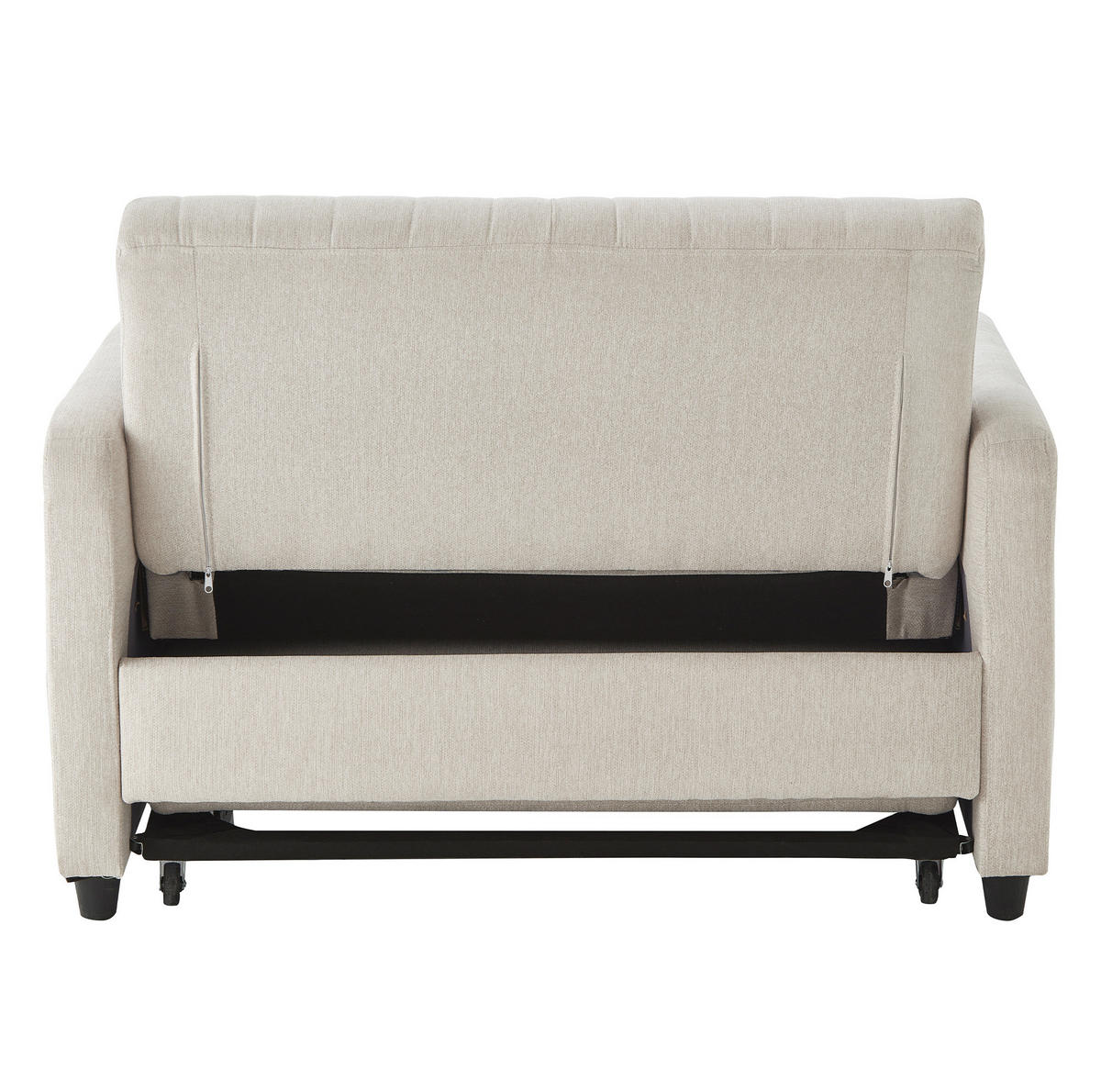 SOFABETT mit Schlaffunktion 166x95 cm Baumwoll-Leinen Beige - Beige, Metall (77/82.5/114cm) - Meubliv