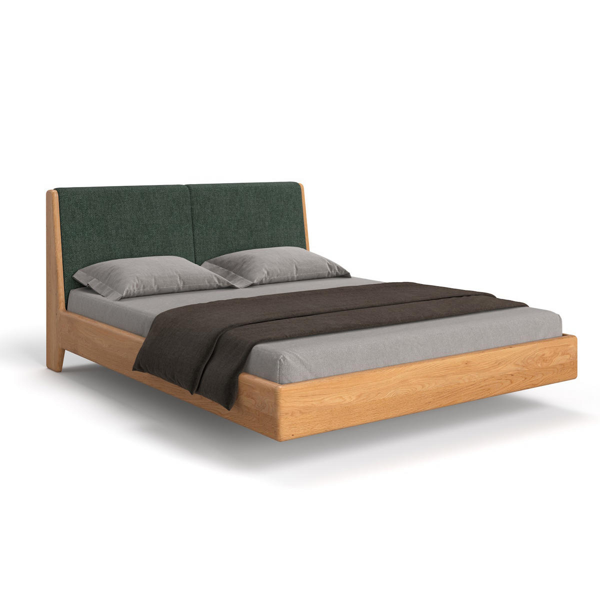 MASSIVHOLZBETT Lumo aus Eiche 200x220 cm, Storm 39 - Eichefarben/Naturfarben, Holz (200/220cm) - Danzz