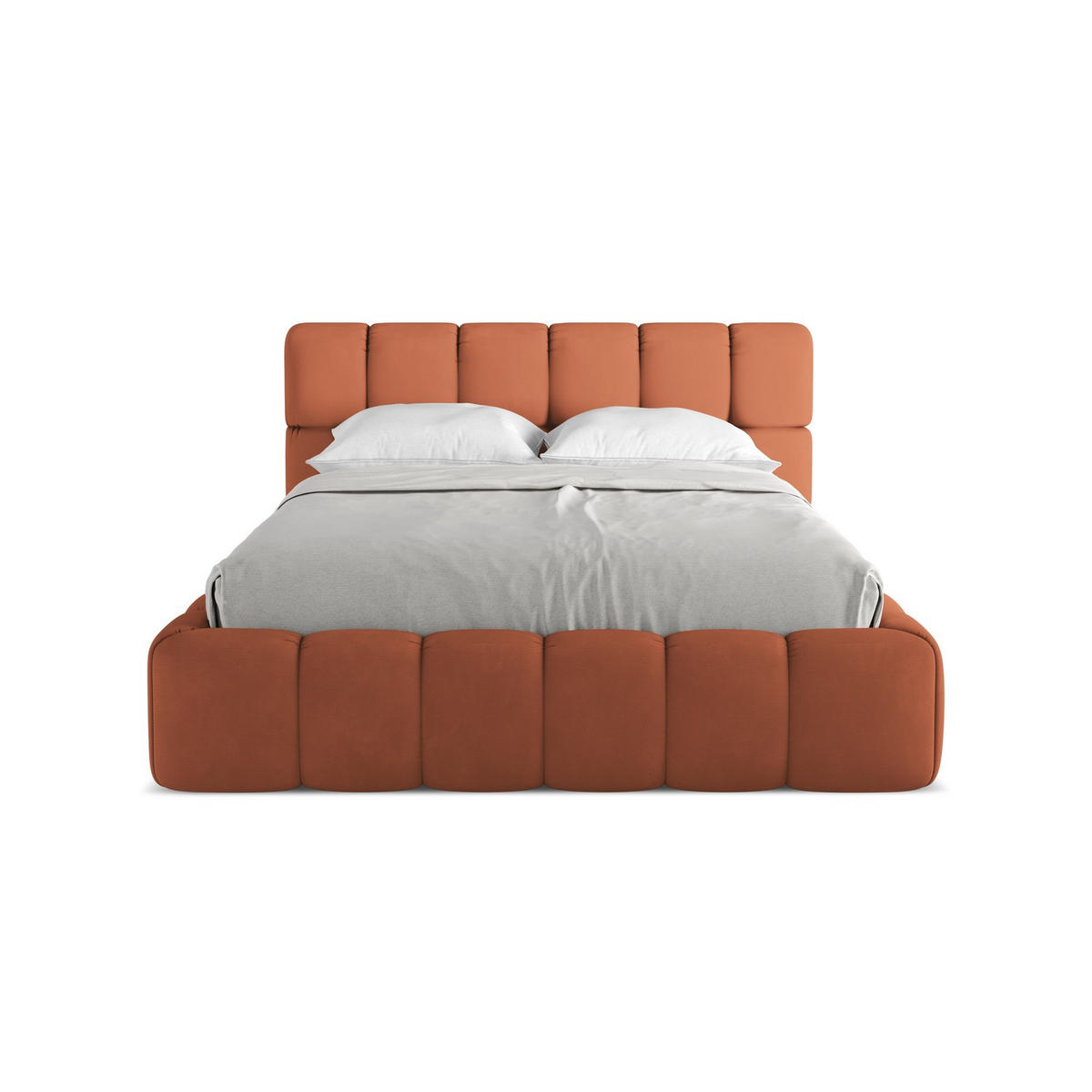 POLSTERBETT mit Bettkasten und Lattenrost 160x228 Orange - Terracotta/Schwarz, Kunststoff/Textil (140/200cm) - LaMiaSofa