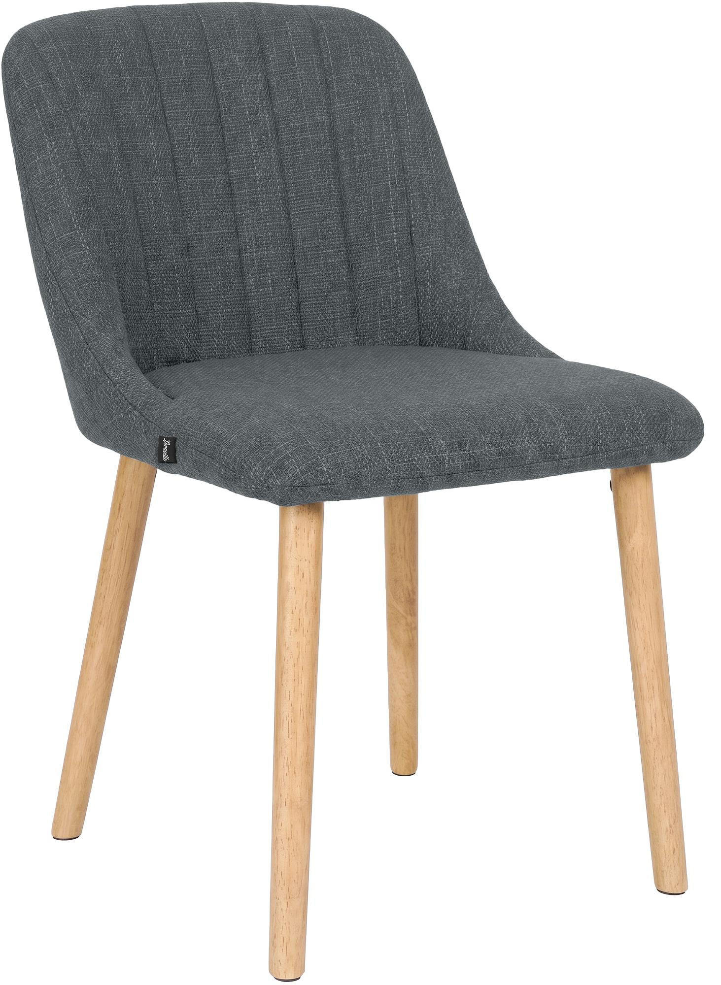 ESSZIMMERSTUHL Stoff Hellgrau - Eukalyptusholzfarben/Hellgrau, Holz/Textil (49/82/56cm) - CLP