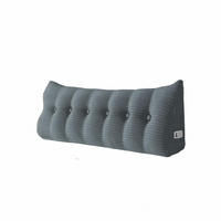 RÜCKENKISSEN für Bett Kord Grau 180 cm - Grau, Textil (50/180cm) - Vercart