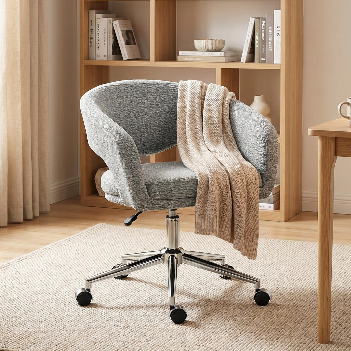 BÜROSTUHL Grau 61.5/56.0/84.0 cm - Grau, Textil (56/84/61.5cm)