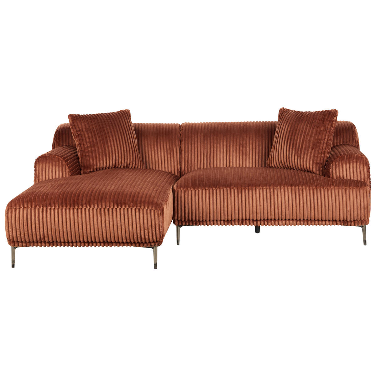 COLȚAR reps reiat maro pe partea dreaptă Stenum - maro/alămiu, material textil (242/168cm) - Beliani