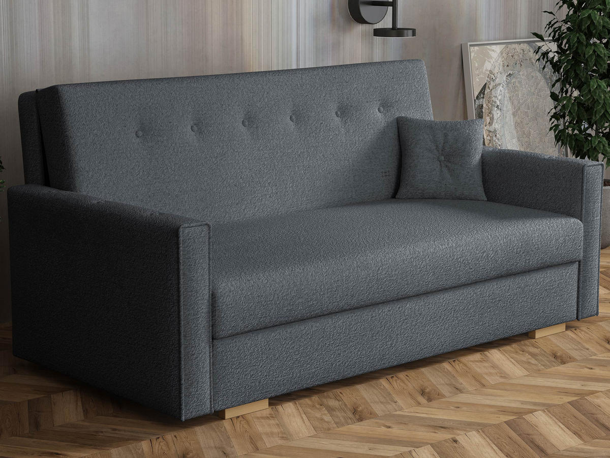SCHLAFSOFA Viva Sonic IV - Dunkelgrau/Schwarz, Holz/Textil (173/85/100cm) - MIRJAN24