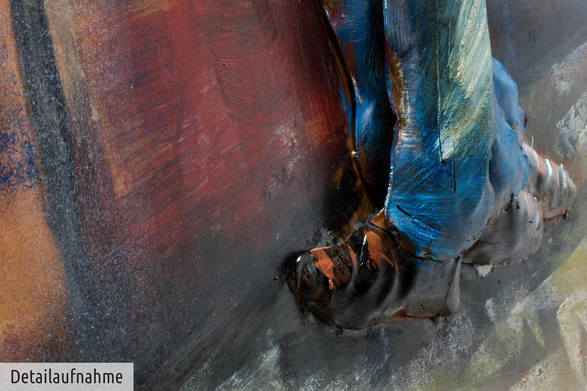 METALLBILD Blau 70/100 cm - Blau/Braun, Metall (5.9/100cm) - KUNSTLOFT