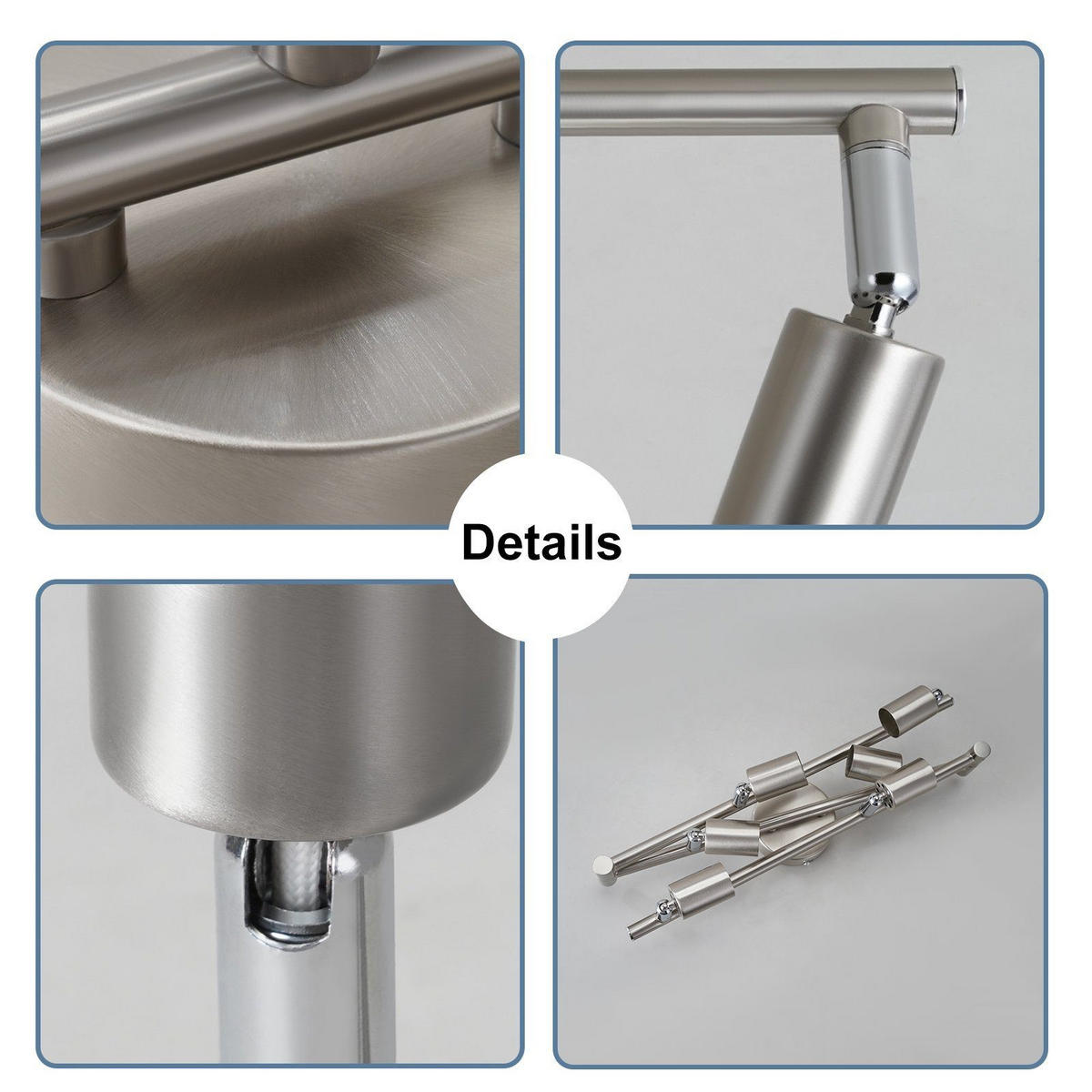 STRAHLER Aub 6-flammig 108/8/15 cm - Silberfarben, Metall (108/8/15cm) - Nettlife