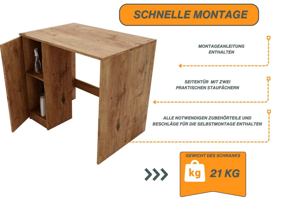 WASCHMASCHINENSCHRANK für Waschmaschine & Wäschetrockner 95/89/66 - Braun, Holzwerkstoff (95/89/66cm) - RAUMHIRSCH FURNITURE