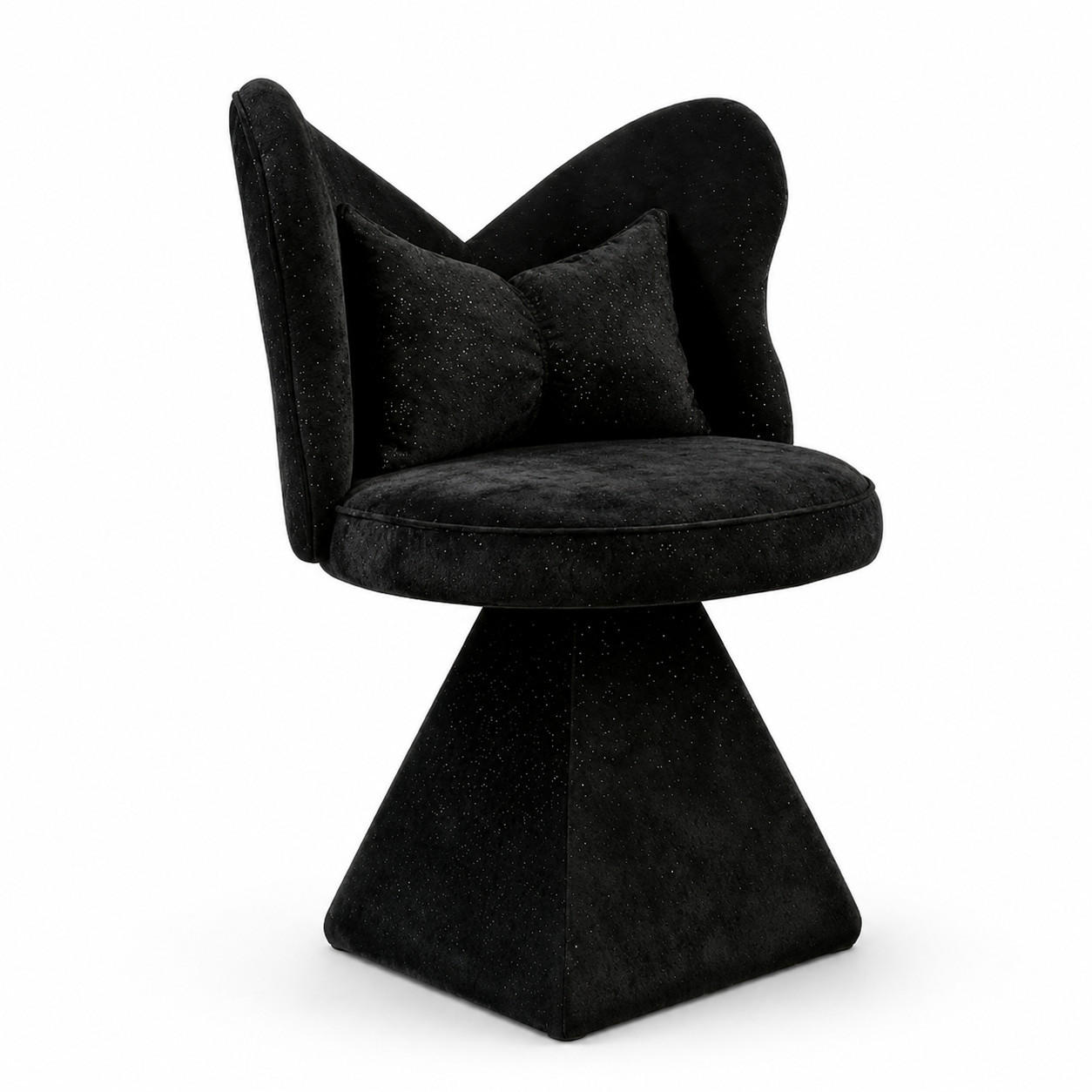 SESSEL Chenille Schwarz drehbar - Schwarz, Textil (52/78/52cm) - WISHDOR