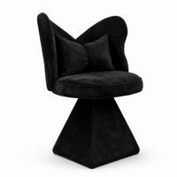 SESSEL Chenille Schwarz drehbar - Schwarz, Textil (52/78/52cm) - WISHDOR