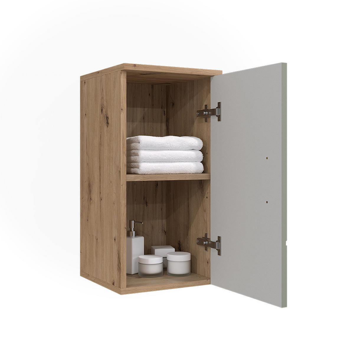 MIDISCHRANK Irma Salbeigrün 30 x 59 cm - Salbeigrün/Hellgrau, Holzwerkstoff (30/59/24cm) - Vicco