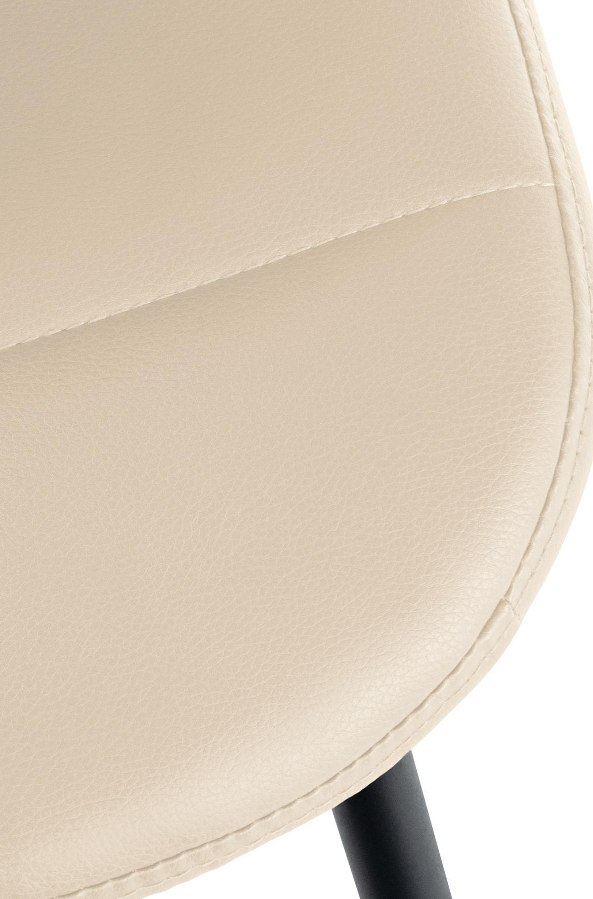 STUHL 2er Set Lederlook creme - Creme/Schwarz, Textil/Metall (46/82/52cm) - CLP