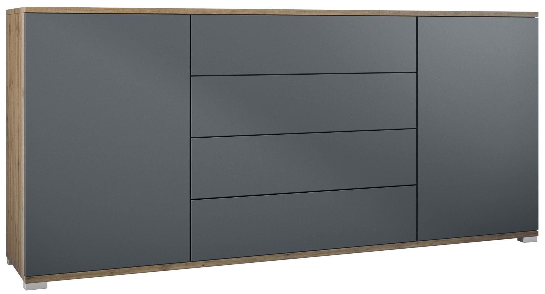 Vladon Sideboard Anthrazit 166.5x75.5x35 cm