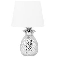 TISCHLAMPE Pineapple 32/32/52 cm - Silberfarben, Keramik (32/32/52cm) - Beliani
