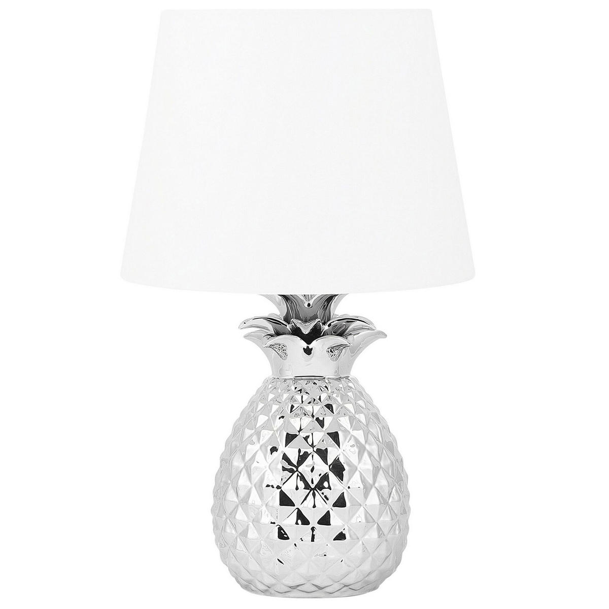 TISCHLAMPE Pineapple 32/32/52 cm - Silberfarben, Keramik (32/32/52cm) - Beliani