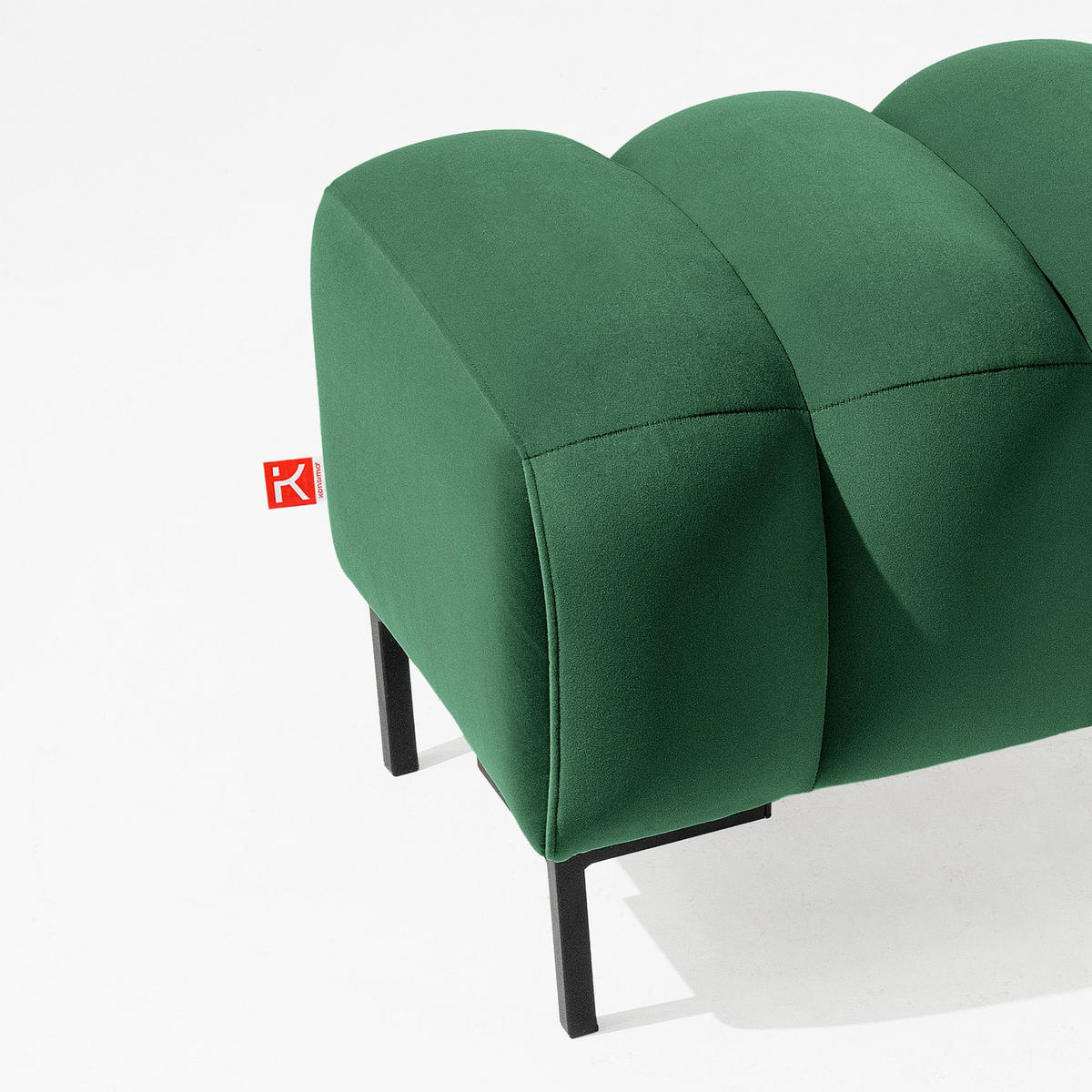 SITZHOCKER Polsterhocker PECCO, Veloursstoff - Dunkelgrau/Schwarz, Holz/Textil (120/50/50cm) - KONSIMO®