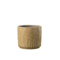 BLUMENTOPF BLATT - Töpferei - Beige - M - 2er set - Ø 14 cm - Beige, Keramik (14/13cm) - J-Line