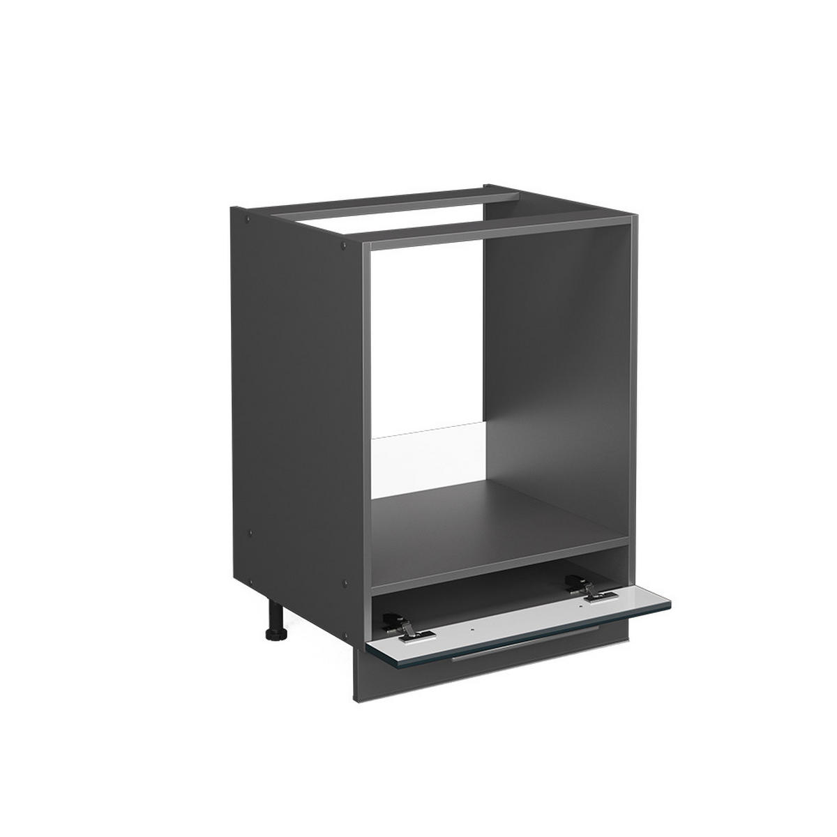 HERDUMBAUSCHRANK Fame-Line Dunkelblau Hochglanz 60 cm, AP Anthrazit - Anthrazit/Dunkelblau, Holzwerkstoff (60/82/60cm) - Vicco