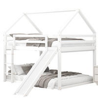 ETAGENBETT Hausbett mit Rutsche und Leiter, Weiß, 140/200 cm - Weiß, Holz (140/200cm) - MIVRAY
