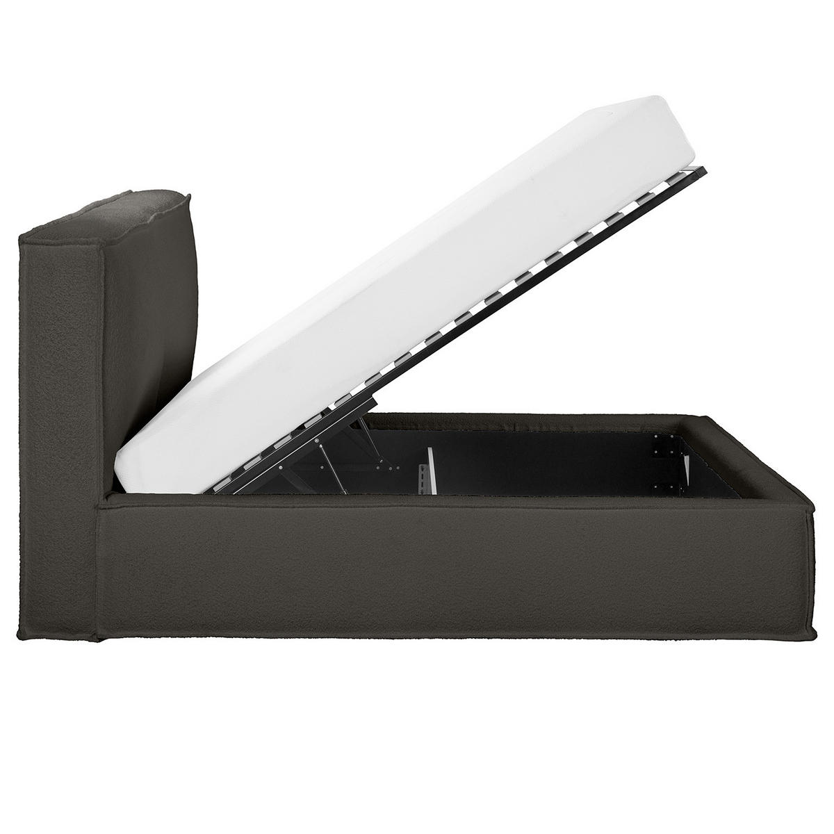 POLSTERBETT - Anthrazit, Textil (220/200cm) - home24