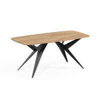 ESSTISCH AXIS - Honigeiche/Schwarz, Holzwerkstoff/Metall (90/180/76cm) - Meblini