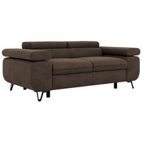 DVOJMIESTNA POHOVKA PETER 2 - Hnedá Samet - hnedá/čierna, kov/textil (200/76/99cm) - MKS