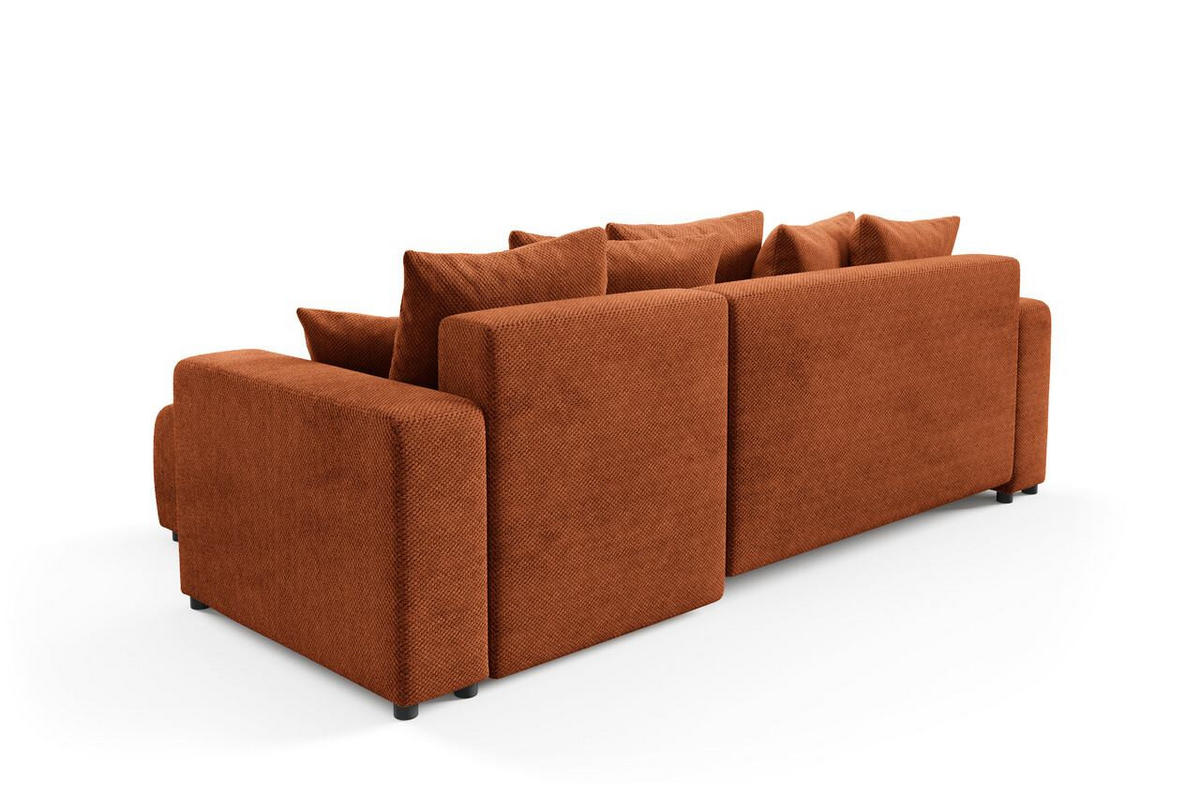 ECKSOFA mit Schlaffunktion Kupfer - Orange, Textil (247/145cm) - Furnisell