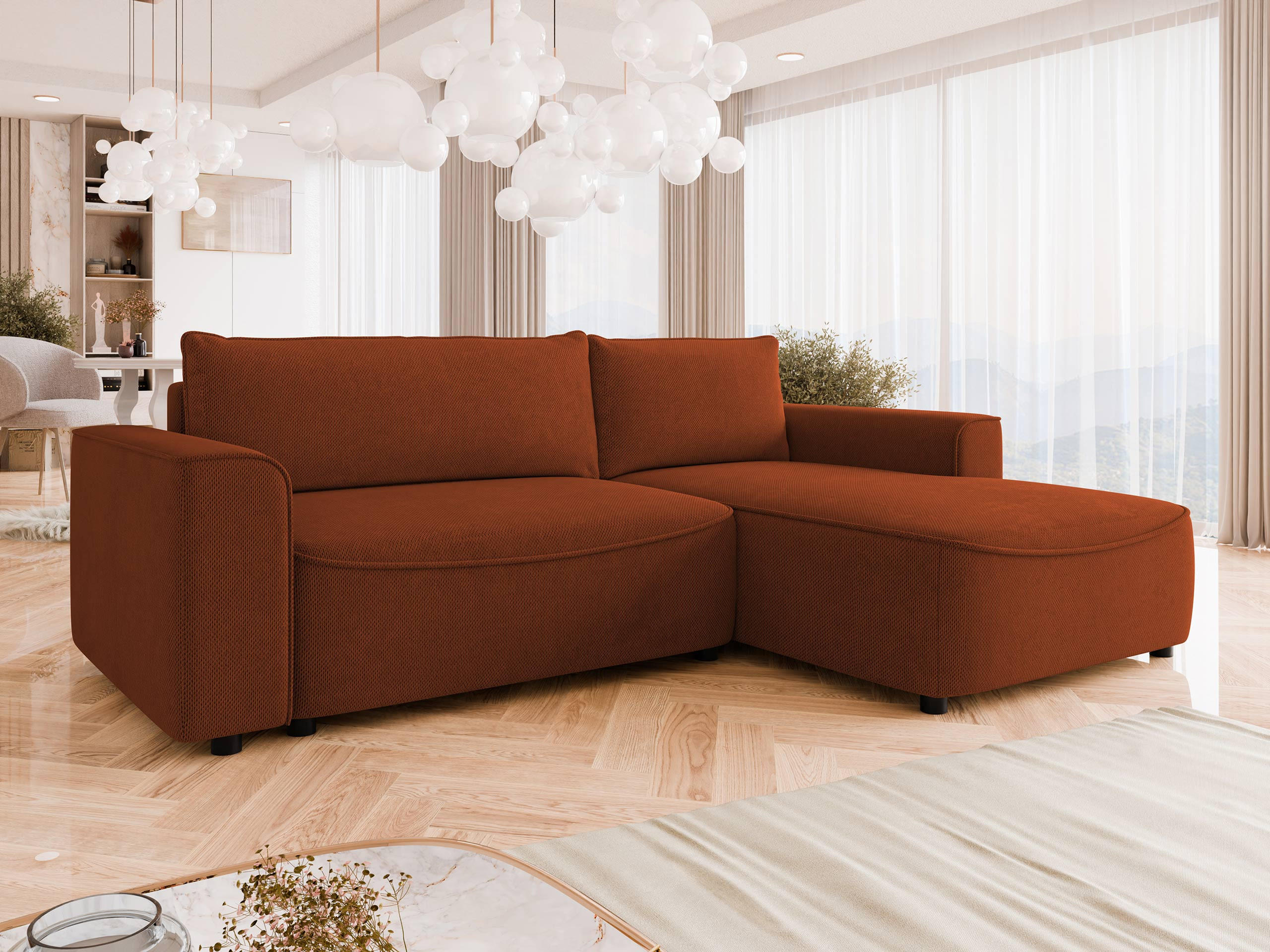 ECKSOFA Beliza, Seite: Rechts - Schwarz/Bronzefarben, Holz/Kunststoff (255/175cm) - MIRJAN24