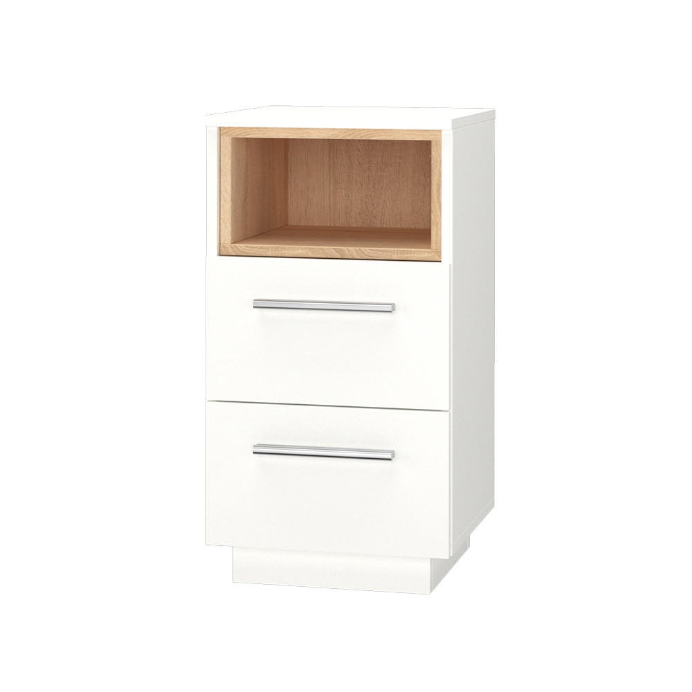 NACHTTISCH Beatrice Weiß 36 x 68 cm - Weiß, Holzwerkstoff (36/68/36cm) - Vicco