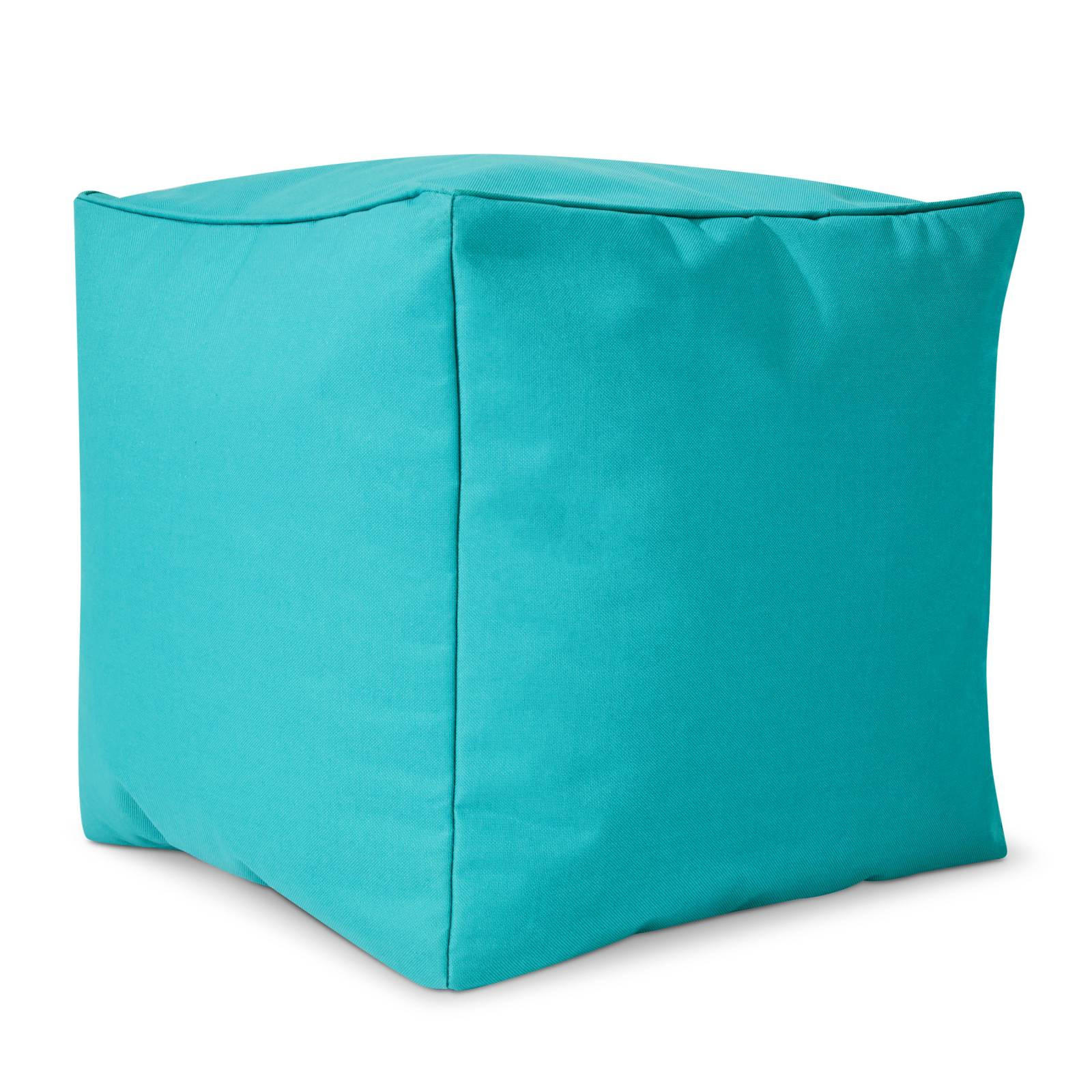 SITZSACK-HOCKER Pouf "Cube" 40x40x40cm - Hellblau, Textil (40/40/40cm) - Green Bean