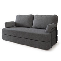 POHOVKA z pěny NIKSI s kovovým rámem Buklé látka Šedá - šedá, textil (170/86/80cm) - MASSENO