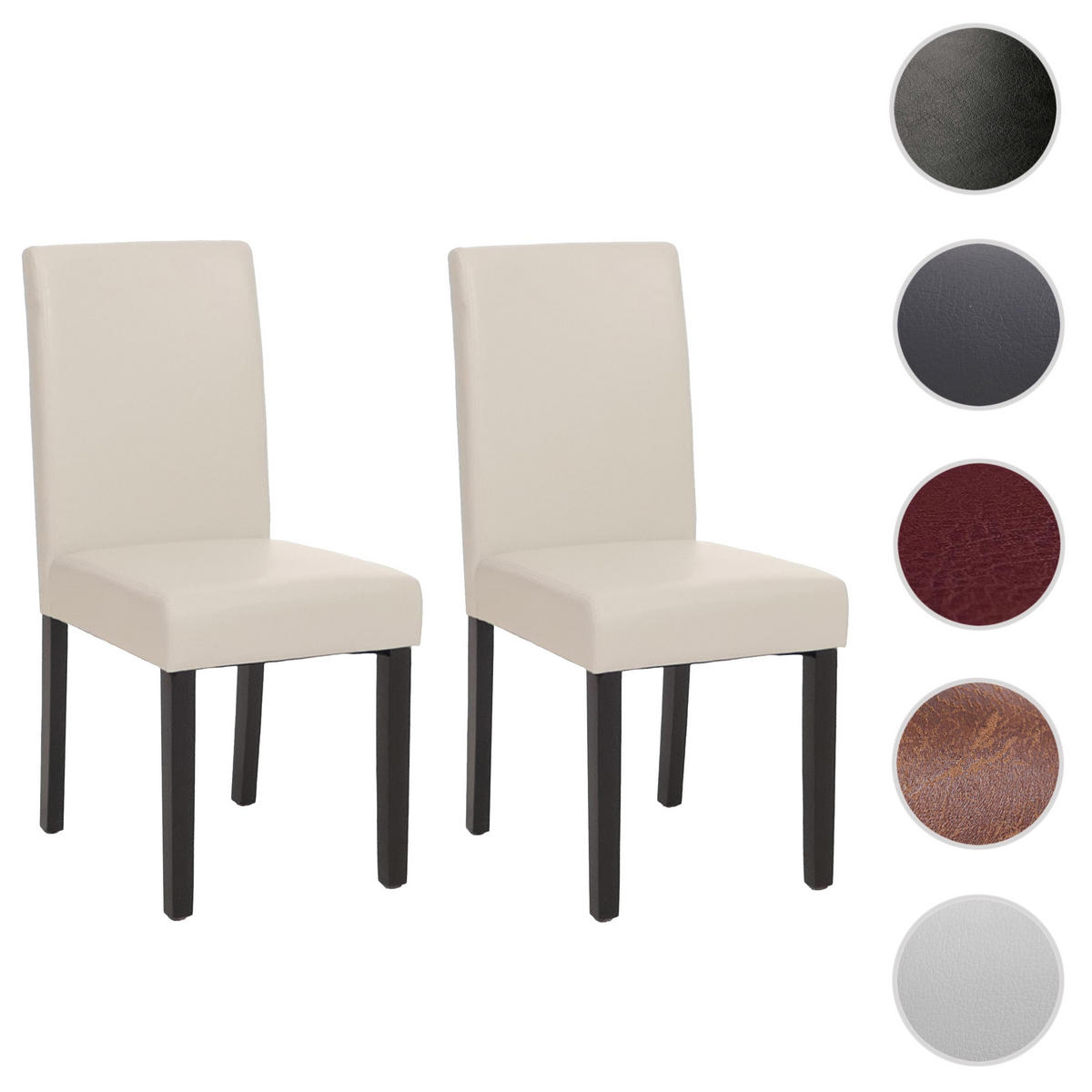 ESSZIMMERSTUHL Hochganz Reinweiß 2er-Set - Weiß Hochglanz, Textil (43/90/56cm) - MCW