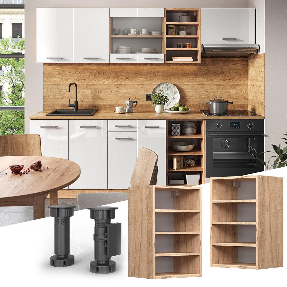 HÄNGESCHRANK R-Line Goldkraft Eiche 40 cm - Honigeiche, Holzwerkstoff (40/60/29cm) - Vicco