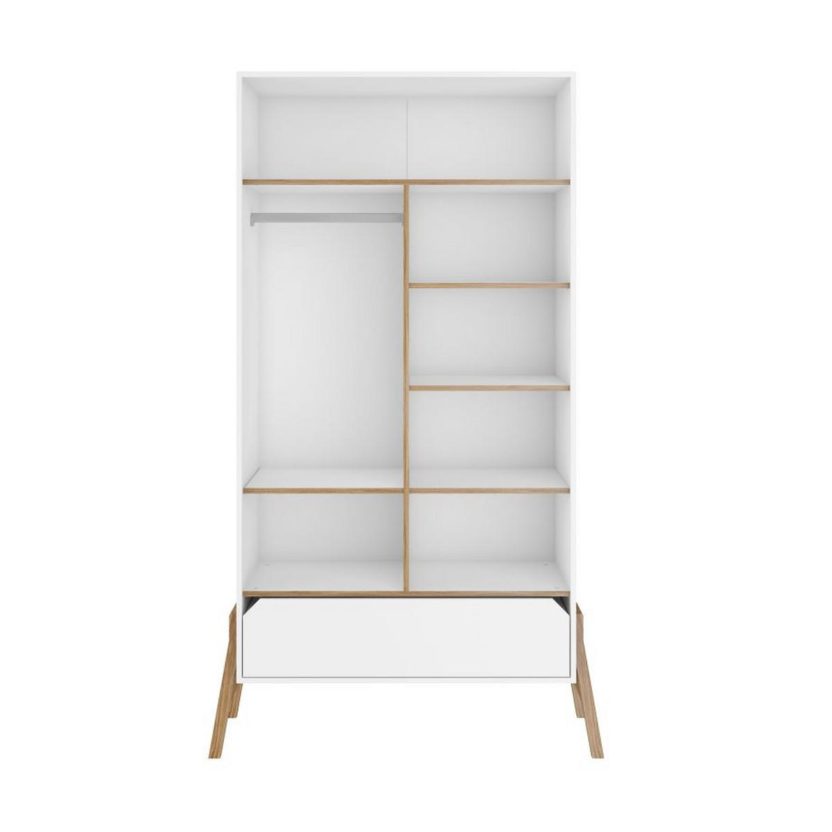 KINDERKLEIDERSCHRANK Lotta, 2-türig - Weiß, Holzwerkstoff (117/199/50cm) - RAUMHIRSCH FURNITURE