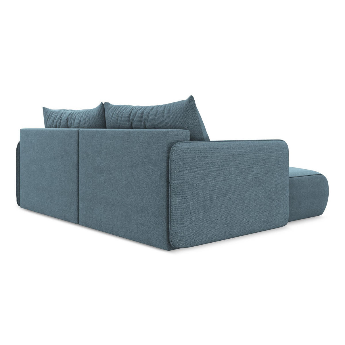 ECKSOFA mit Schlaffunktion Strukturstoff Stoff Blau - Blau/Schwarz, Kunststoff/Textil (148/207cm) - LaMiaSofa