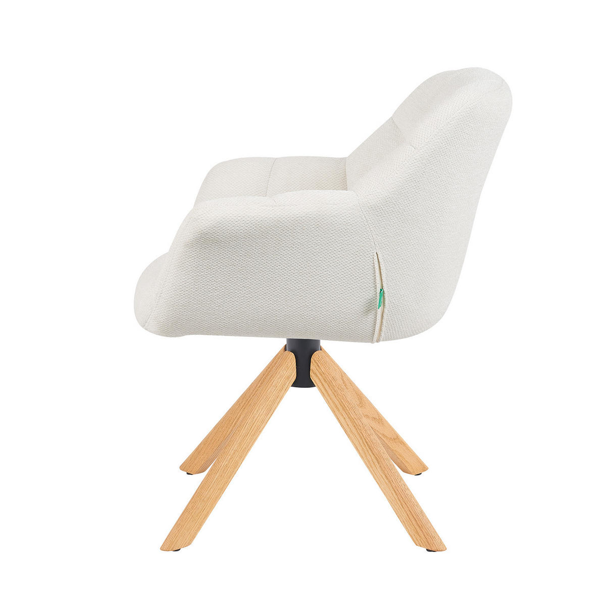 DREHSTUHL Mika-Nea - Honigeiche/Creme, Eichenholz/Holz (65/81/66cm) - DUBI Möbel