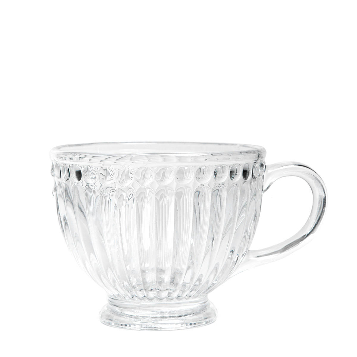 TASSE Barrel gestreiftes 0,36 l 6er-Set - Transparent, Glas (0.36L) - Homla