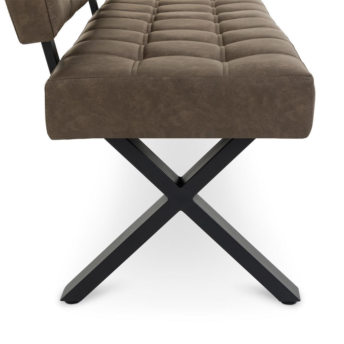 ESSZIMMERBANK KAROSI dunkelbraun - Dunkelbraun, Kunststoff/Metall (140/88/60cm) - IDIMEX