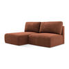 ECKSOFA mit Schlaffunktion links Chenille Stoff Orange - Terra cotta/Schwarz, Kunststoff/Textil (149/210cm) - Makamii