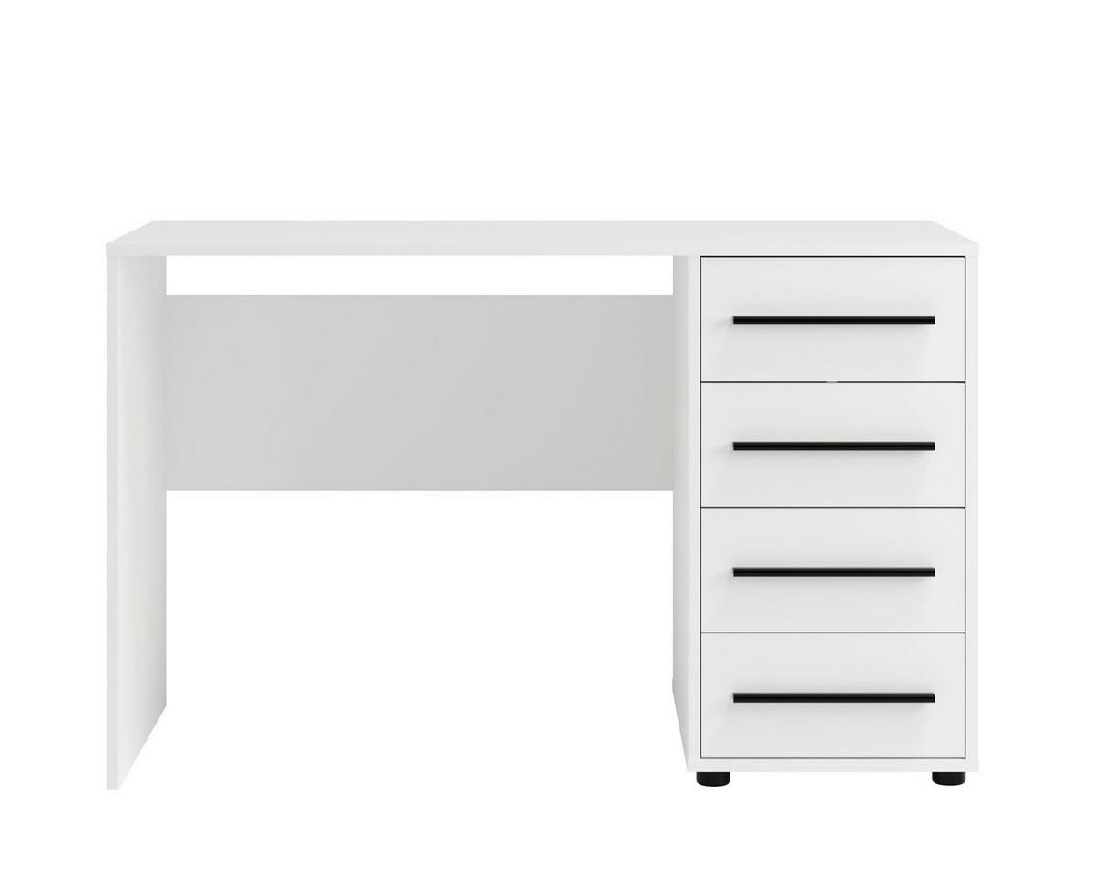 SCHREIBTISCH Maxivo Weiß, mit Schubladen - Schwarz/Weiß, Holzwerkstoff (60/120/75cm) - Bettso