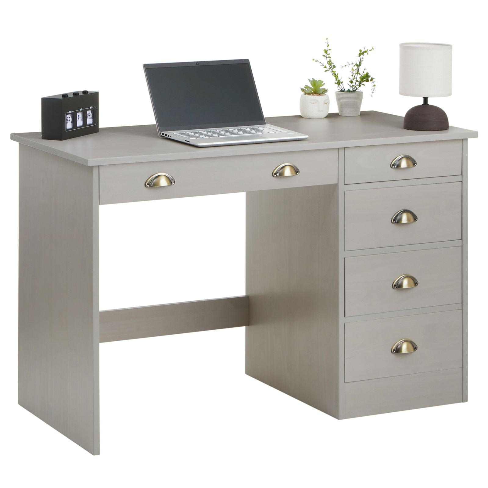 SCHREIBTISCH LANA - Grau, Holz (54/114/76cm) - IDIMEX