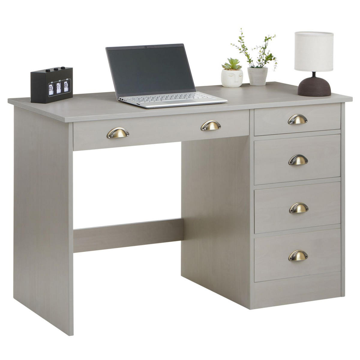 SCHREIBTISCH LANA - Grau, Holz (54/114/76cm) - IDIMEX