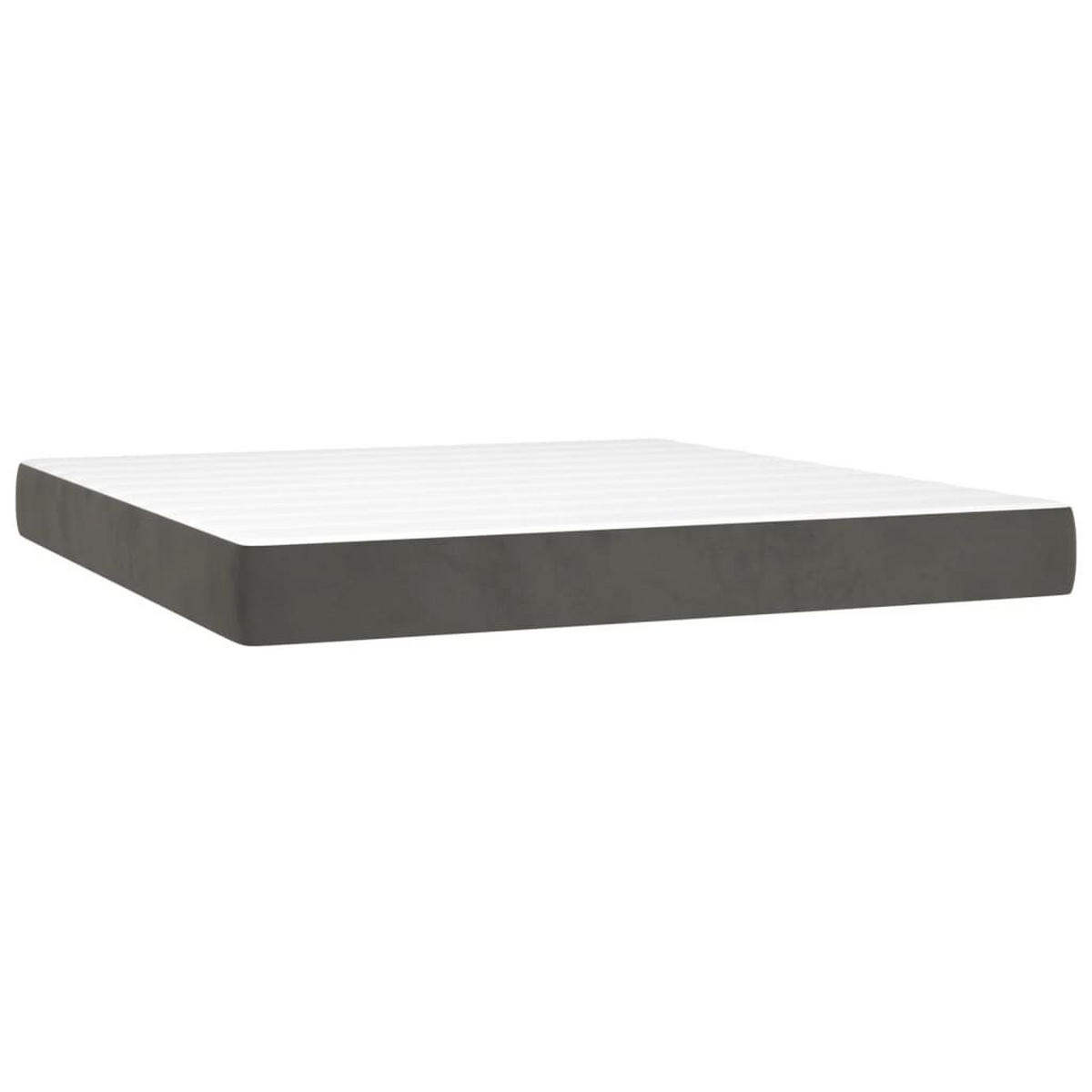 BOXBETT Mit Matratze Dunkelgrau 180/200 Cm Samt - Weiß, Textil (180/200cm) - vidaXL