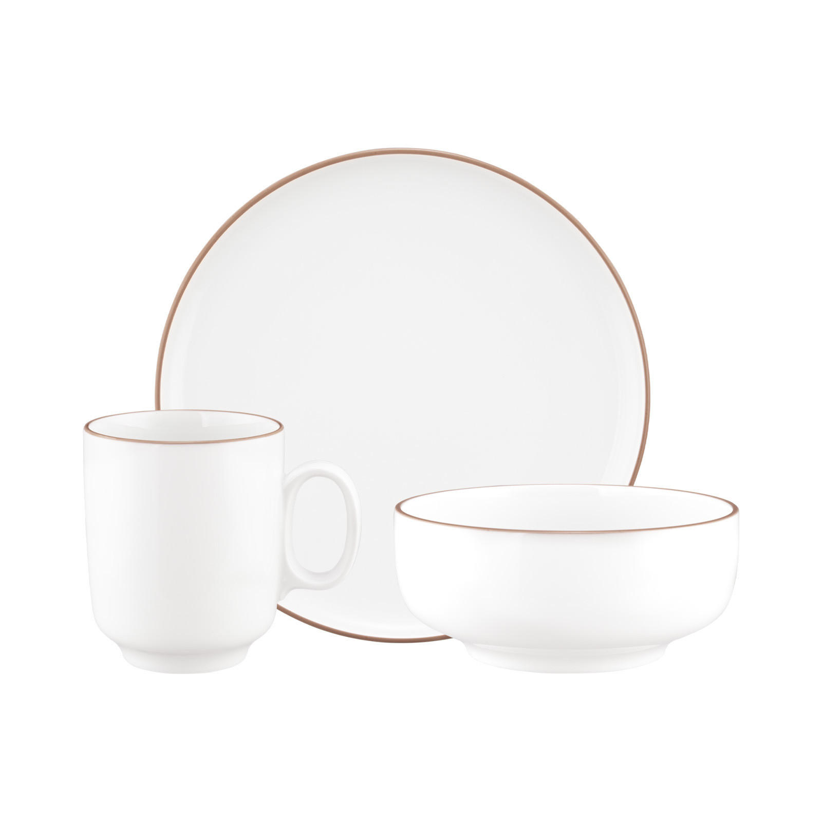 FRÜHSTÜCKS-SET Sento Home Pure Lines Cocoa Brown 18-tlg. - Hellbraun, Keramik (2/2/2cm) - Seltmann Weiden