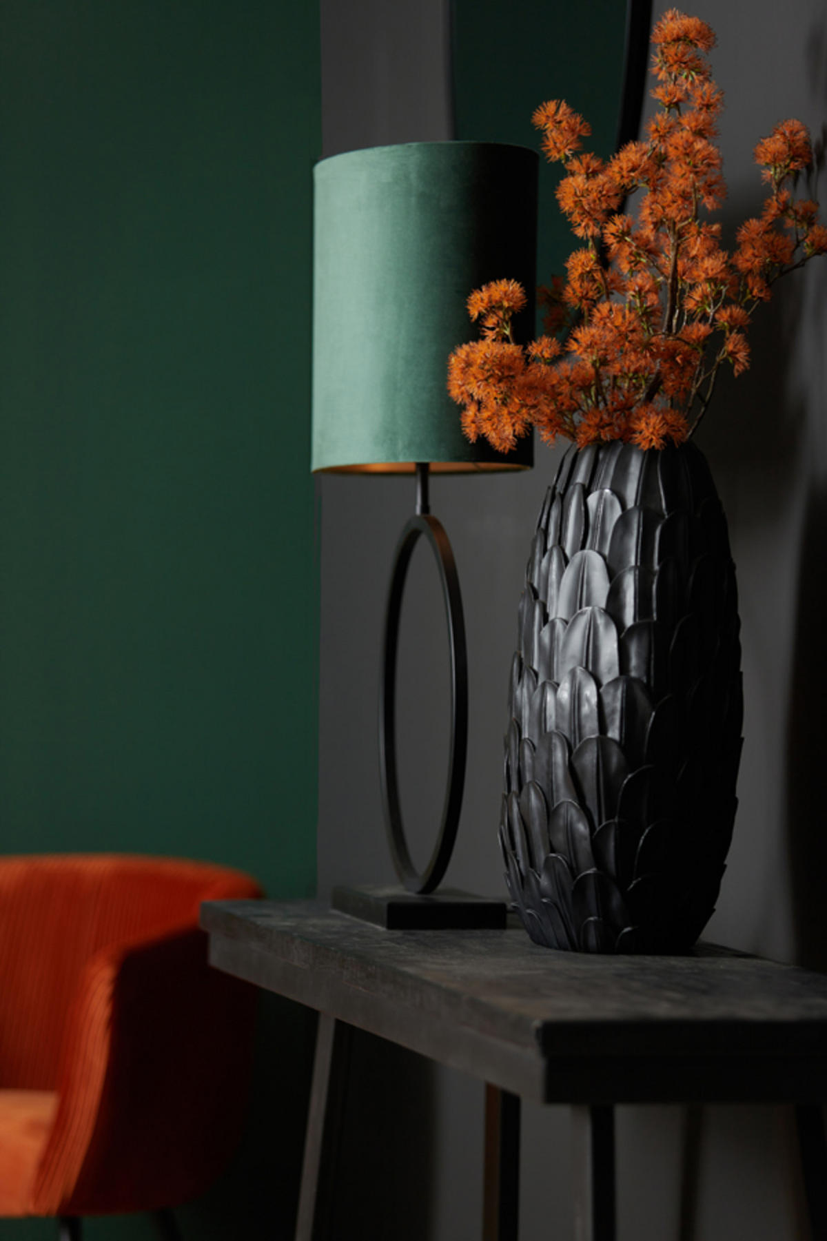 LAMPENFUSS Liva Schwarz Ø40/53 cm - Schwarz, Metall (40/12.5/52cm) - Light & Living