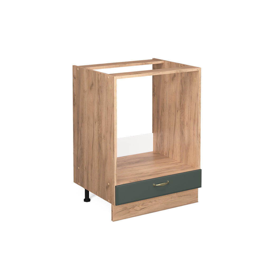 HERDUMBAUSCHRANK Fame-Line Grün-Gold Landhaus 60 cm ohne AP - Eiche Wotan/Grün, Holzwerkstoff (60/82/51.6cm) - Vicco